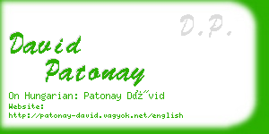 david patonay business card